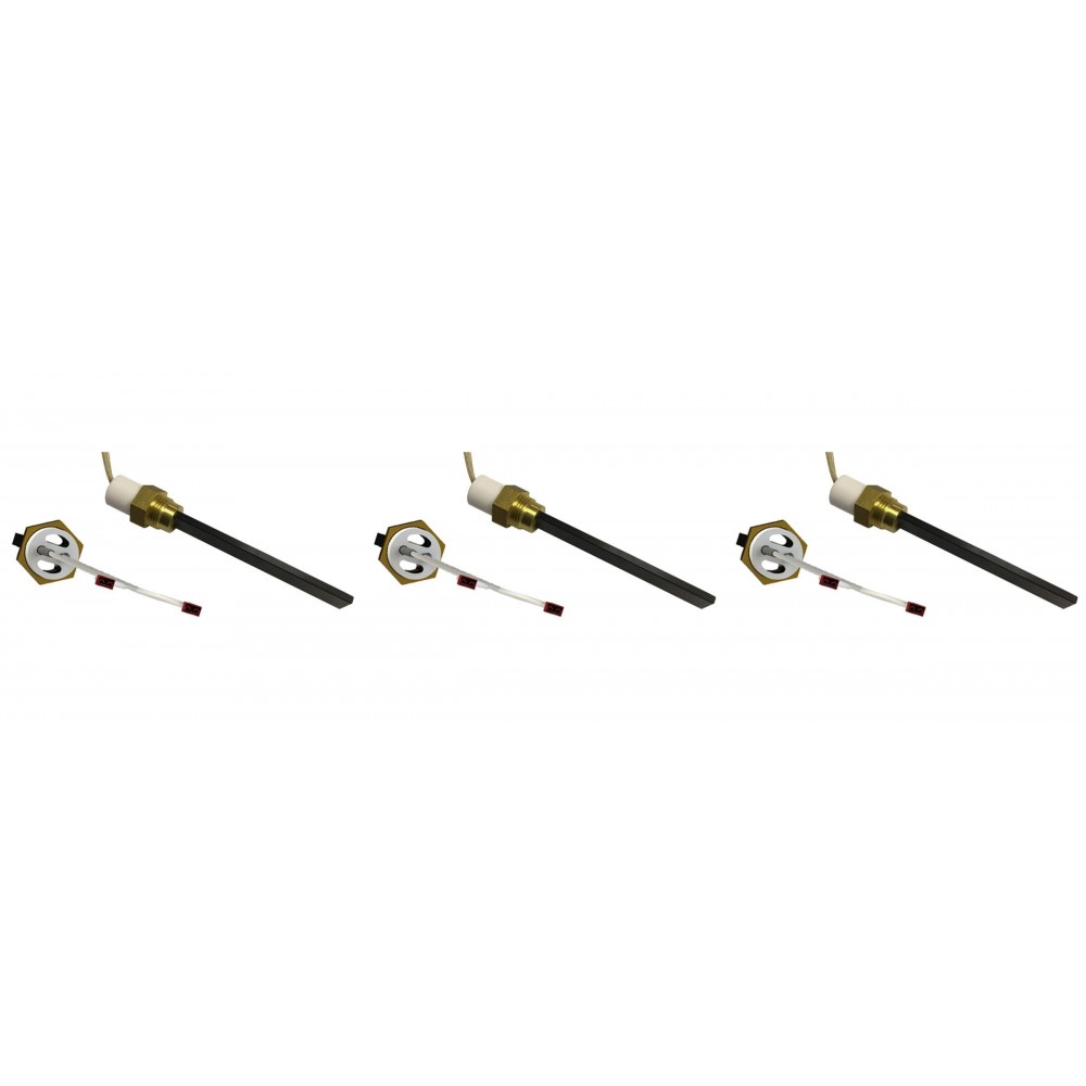 Gloeibougie pelletkachel met zwart kwartskristal voor Eco Spar, BURNiT, Whitfield, Lennox en anderen, totale lengte 123mm, 400W - x3