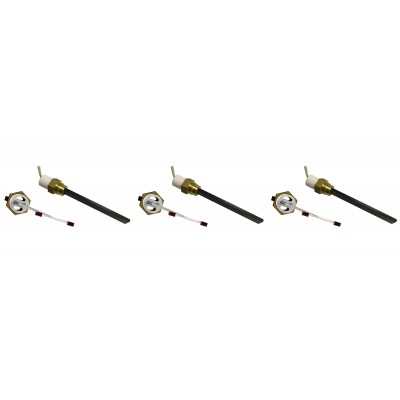 Gloeibougie pelletkachel met zwart kwartskristal voor Eco Spar, BURNiT, Whitfield, Lennox en anderen, totale lengte 123mm, 400W - x3 - Speciale aanbiedingen
