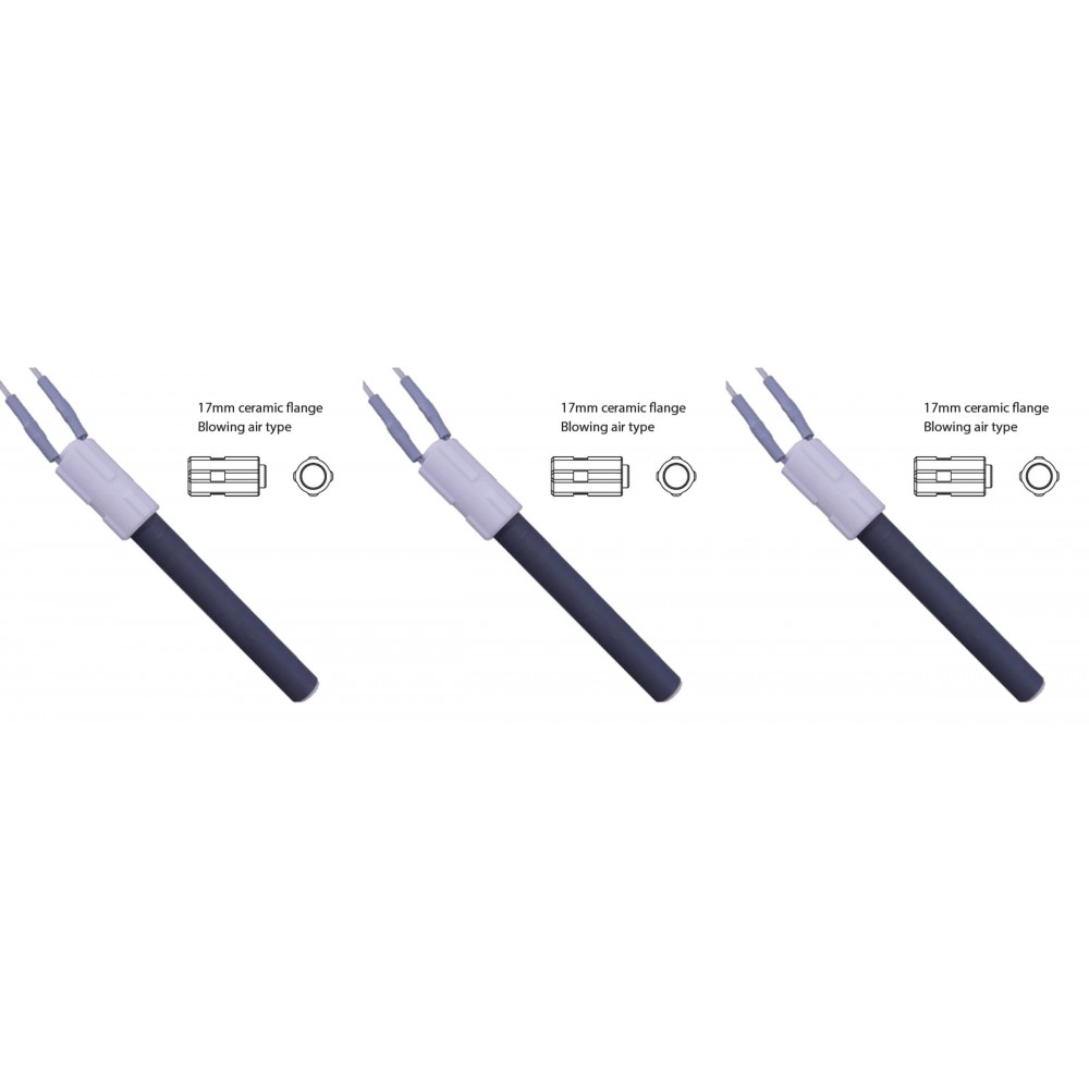 Keramische gloeibougie pelletkachel BURNiT, Palazzetti en anderen, totale lengte 113mm, 260W - x3