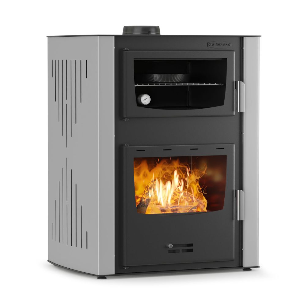 Velmora Fire ATS HYDRO-houtgestookte haard met oven en watermantel in terracotta