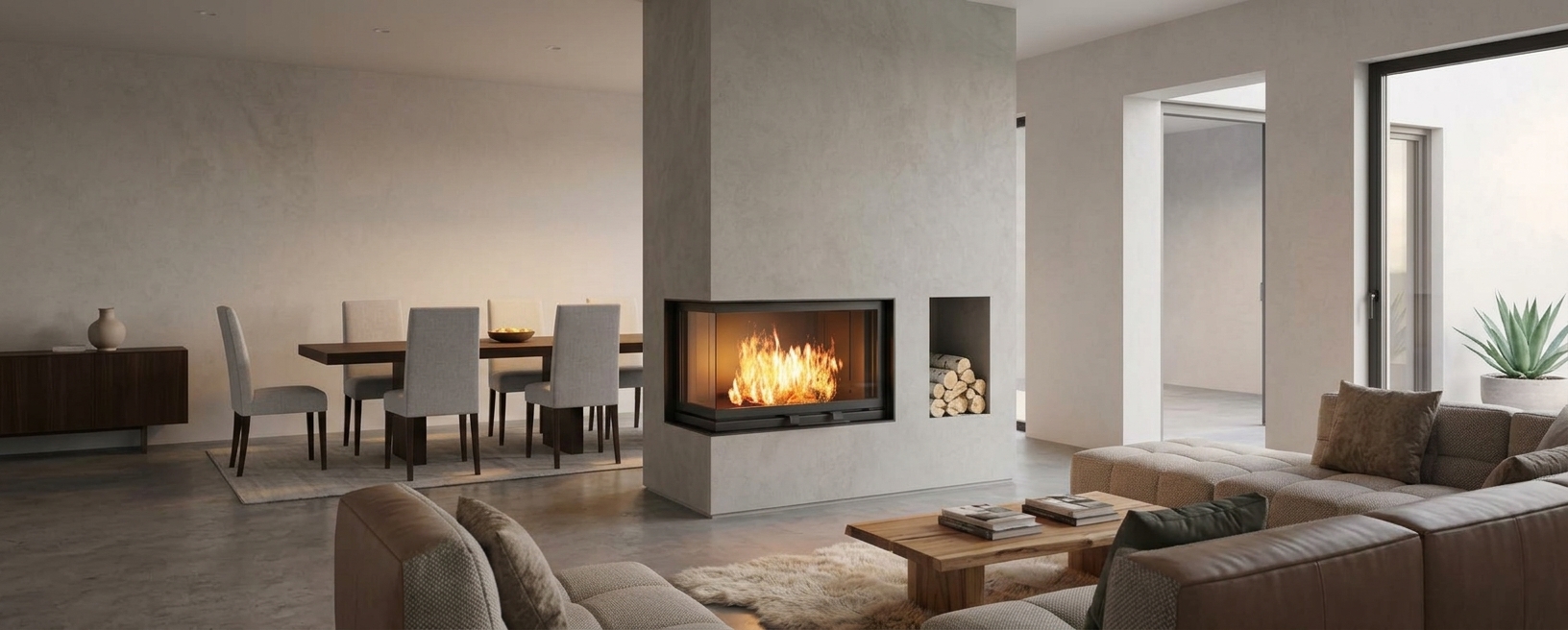 Velmora Fire-haarden in een modern interieur
